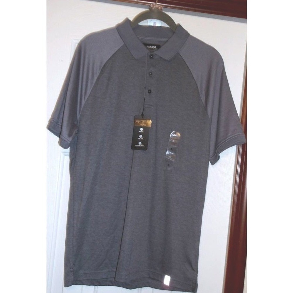 New Two-Tone Gray Athletic ‎ Polo Shirt with Moisture-Wicking Technology